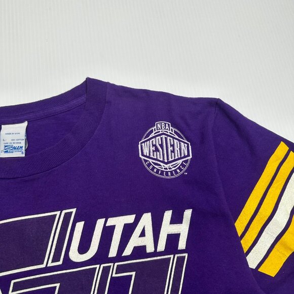 Vintage Salem Sportswear Utah Jazz AOP Tee L - Picture 3 of 9